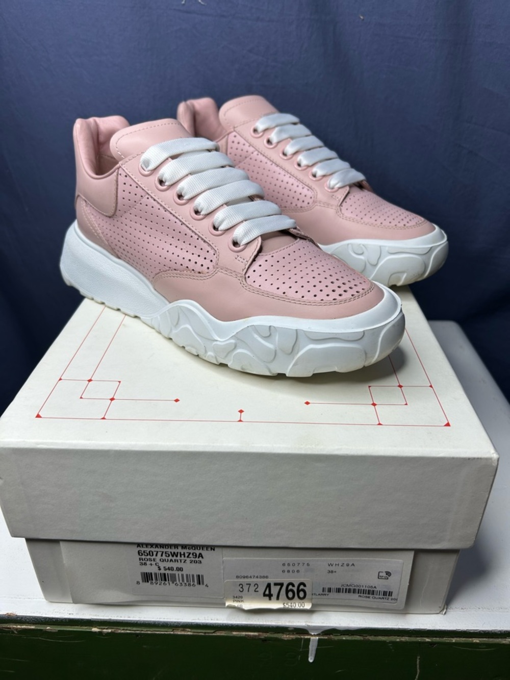 Alexander McQueen Women’s Oversized Court Sneaker Pink Size 8.5 US